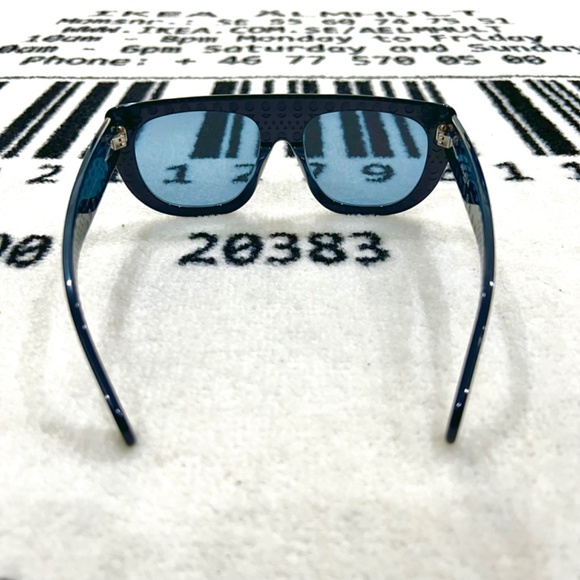 Azzedine Alaia Paris Rectangular Dark Navy Blue Sunglasses. main image 9
